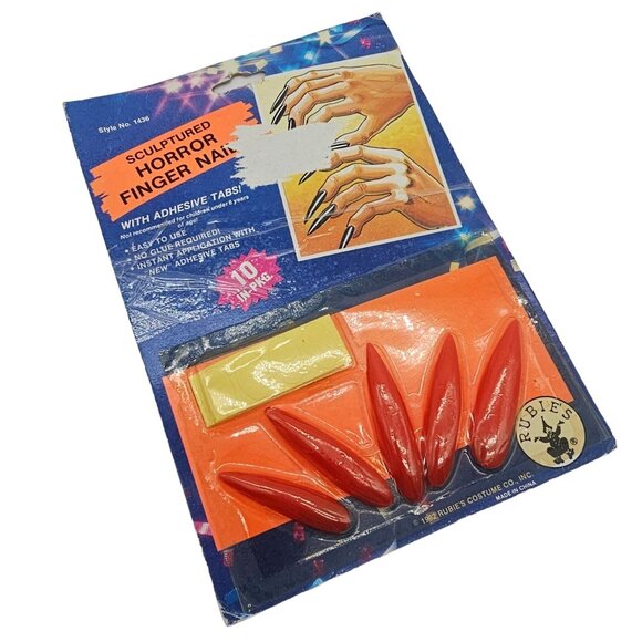 Vintage Rubies Sculptured Horror Finger Nails Halloween Accessories Costume 1992 - Picture 1 of 2